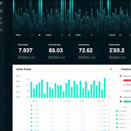 Futuristic dashboard showing local search trend predictions and analytics