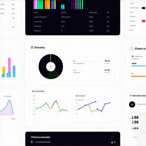 A detailed dashboard showing local SEO performance metrics, geospatial data, and analytics graphs