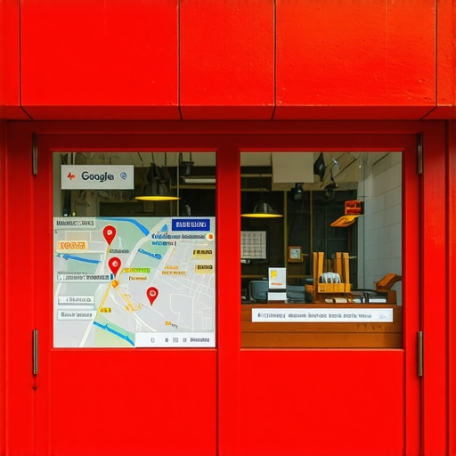 Advanced Local SEO Strategies for GMB Success 2025 Business storefront with digital map and review icons illustrating local SEO techniques.