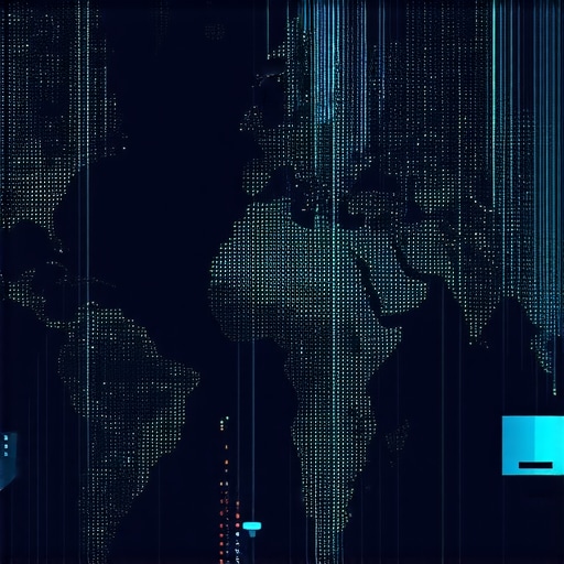 Futuristic digital map analytics dashboard showing AI-driven trend forecasts