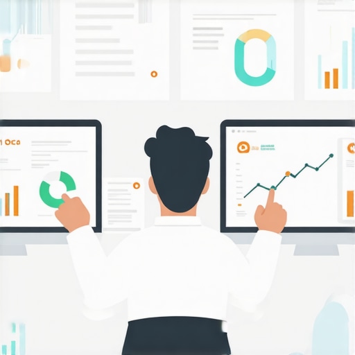 Digital marketer reviewing local SEO analytics on computer screens