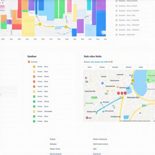 Screenshot of a local SEO platform showing analytics, maps, and ranking data