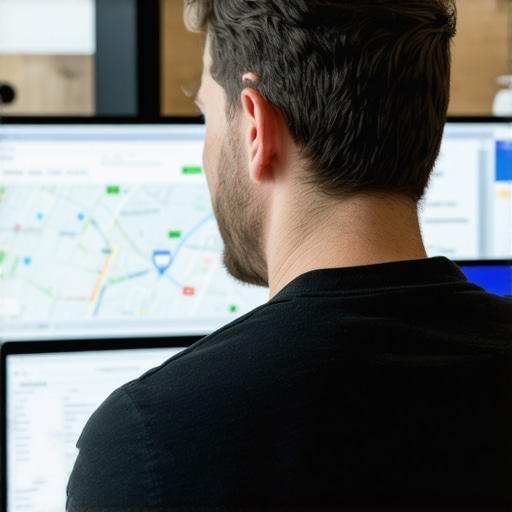 Business owner reviewing local SEO analytics on a computer screen