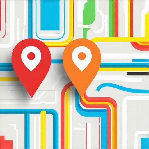 Futuristic digital map illustrating AI-driven local search technology.