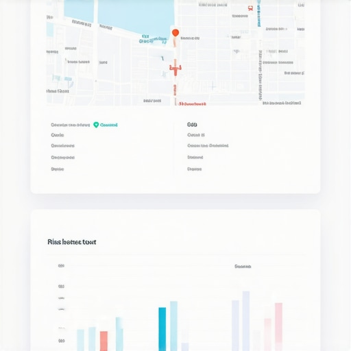 A high-tech dashboard showing local SEO metrics, maps, and keyword rankings