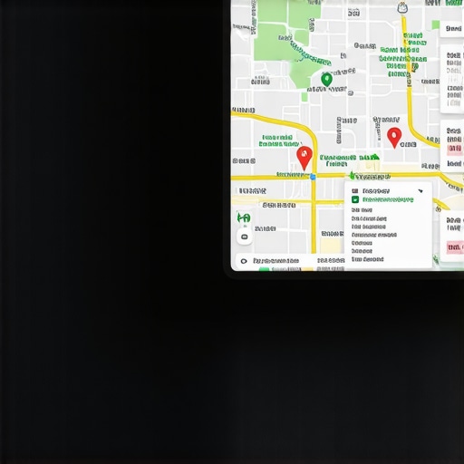 Business owner analyzing local search ranking data on a digital dashboard